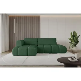 altdecor Ecksofa Cord mit Schlaffunktion 2-Sitzer Grün