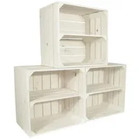 CHICCIE Weinregal 3 tlg. Holz 1x Regal Weiß