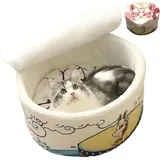 ZHUIYIWIN Katzenhöhle,Katzenbetten,Katzenhaus,Kuschelhöhle für Katzen, Bequemer Katzenschlafplatz für Katzen Kätzchen Welpen, Plüsch Katzenhaus Indoor für Kätzchen (Masken, S)