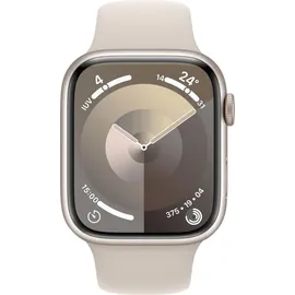 Apple Watch Series 9 GPS 45 mm Aluminiumgehäuse polarstern, Sportarmband polarstern M/L