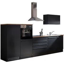 BASIC by Balculina Yourkitchen Küchenblock 320 cm, wahlweise mit E-Geräten, schwarz