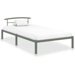 vidaXL Bettgestell Grau Metall 90x200 cm
