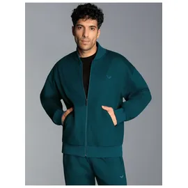 TRIGEMA Sweatjacke TRIGEMA "TRIGEMA Collegejacke in weicher Sweat-Qualität", Herren, Gr. M, blau (saphir), 70% Baumwolle, 30% Polyester, Basic, Sweatjacken Sweatjacke