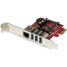 Startech StarTech.com 3 Port PCI Express USB 3.0 Karte mit Gigabit Ethernet - GbE