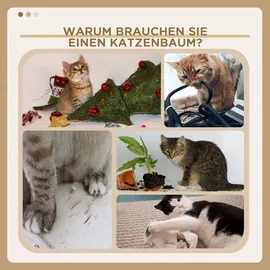 PawHut Kleiner Katzenturm Kratzbaum 46 cm grau