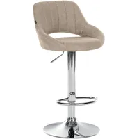 CLP Barhocker Milet Stoff taupe/chrom