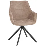 Esszimmerstuhl San Carlo light brown drehbar Küchenstuhl Drehstuhl Metallgestell