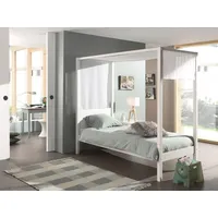 Vipack Himmelbett Pino 90 x 200 cm Kiefer massiv weiß lackiert