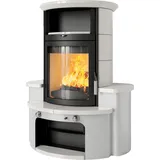 Kaminofen Hark 34 GT ECOplus 5 kW - Ofenkacheln: creme-weiss - Korpus: graphit