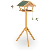 Relaxdays Vogelfutterhaus Hellbraun, Holz 66x137x59 cm, Gartenzubehör, Gartenpflege, Vogelhäuser