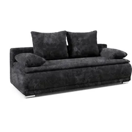 werk2 Schlafsofa WERK2 "Biggi komfortabel & elegant, Schlaffunktion, Bettkasten, Breite 206 cm", grau (anthrazit), B:206cm H:88cm T:91cm, 100% Polyester, Sofas, Schlafsofa, inkl. losen Kissen, Bouclé APHRODITE, Anthrazit