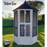 MyPets® Vogelvoliere XXL optional mit Auslauf Voliere Vogelhaus Käfig Holz Vogel - weiß