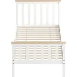 Weiss Ohne Bettmatratze Einzelbettrahmen Aus Holz 210x98x82 cm Mit Unterem Stauraum Naturholz - Weiß