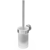 Weles AMARE Luxus Silikon WC-Bürste belüftet mit Wandhalterung Edelstahl/Glas, 37,5 x 11,5 x 9 cm