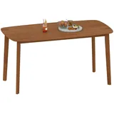 Homcom Esstisch 150 x 80 cm Küchentisch für 6 Personen Esszimmertisch im Landhaus-Stil Holztisch für Küche, Esszimmer und Wohnzimmer Hellbraun