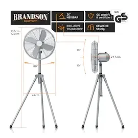 Brandson Standventilator 45 cm Silber