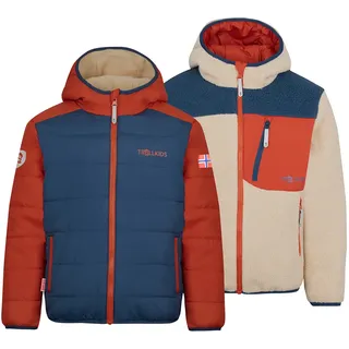 TROLLKIDS Sandvika Turnover Jacke - Desert / Mystic Blue / Red Clay - 140 cm