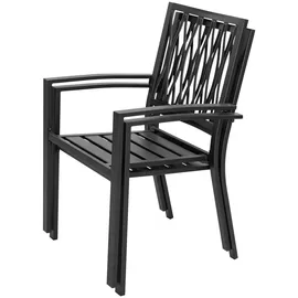 avestar Gartenstuhl 2er Set 2 x 56 x 56 x 85 cm schwarz