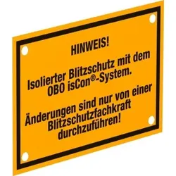 OBO 5408058 Hinweisschild OBO isCon-System 150x100mm Polystyrol gelb isCon HWS