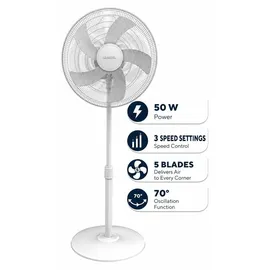 Opviq Kumtel Standventilator 40,5 cm Weiß