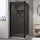 Breuer Elana 6 Black Edition Drehtür für Seitenwand oder Badewannenseitenwand (auf Wanne) oder Nische Türanschlag links Grau getönt 90 cm - Schwarz matt - 0602 031 003 004