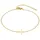 Steel_art Fußkette mit Kreuz Resa silberfarben poliert in goldfarben | Gr.: onesize