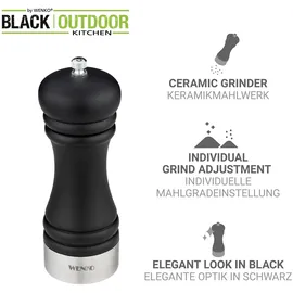 Wenko Sali Salzmühle 17,5 cm Schwarz unbefüllt