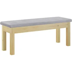 Erst-Holz Sitzbank Küchenbank Kiefer natur massiv Holzbank Polsterbank 120x40 grau 90.71-39P21