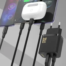 DUDAO A27 MaxC 35W Wandladegerät + USB-C Kabel – Schwarz