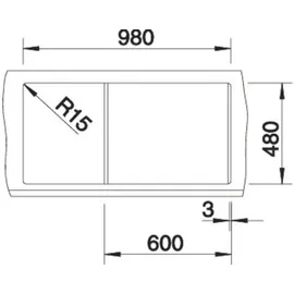 Blanco Metra 6 S vulkangrau + Excenterbetätigung
