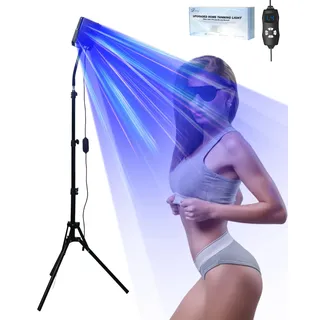 Bräunungslampe Solarium für Zuhause,50w Sonnenlampe Bräunungslampe für Gesicht und Körper,2 Modi-konstant+pulsierend,5 Helligkeitsstufen,Gesichtsbräunung Tageslicht für zu Hause