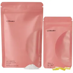 Lunary Daily Essential - Vitamine, Mineralstoffe und Probiotika für Frauen, inkl. Omega-3, vegan Kombipackung 30 S