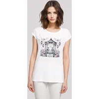 F4NT4STIC Extended Shoulder T-Shirt Skelett Paar Valentinstag in weiß