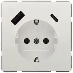 Siemens 5UB18701TW01 DELTA style USB-SCHUKO-Steckdose 2 USB A+C Leistung: bis zu 18 W, titanweiß