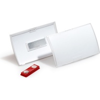 Durable Click Fold Namensschild mit Magnet, transparent, 90x54mm, 10er-Pack