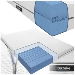 tectake® Matratze, verschiedene Größen, langlebig und formstabil, waschbarer Bezug aus atmungsaktivem 3D-Meshgewebe