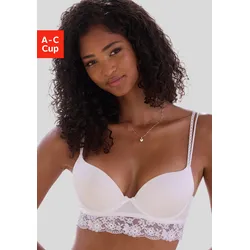 Push-up-BH VIVANCE, Damen, Gr. 70, Cup B, weiß, Microtouch, Spitze, Obermaterial: 60% Polyamid, 35% Polyester, 5% Elasthan, feminin, BHs, mit Bügel und Spitze entlang der Unterbrust, sexy Dessous