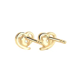 ELLI PREMIUM Ohrstecker Herz Zirkonia Gelbgold weiß 585