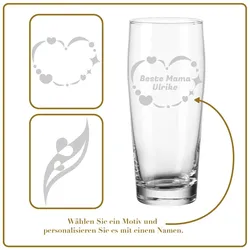 Willi Becher Bierglas Helles-Glas 0,5 l mit Eichung - Muttertagsmotiv