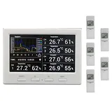 froggit Funk Thermometer DL5000 - Funk Wetter Datenlogger inkl. 5 Funksensoren (PC-Auswertung, Temperatur, Luftfeuchtigkeit, Wärmeindex, Taupunkt)