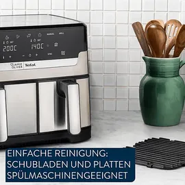 Tefal Dual Drawer Heißluftfritteuse EY90JDE schwarz/Edelstahl