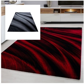 Homtex Teppich modern Designer Wohnzimmer Abstrakt Muster Rot oder Schwarz