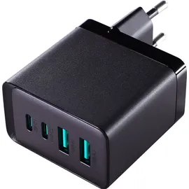 Joyroom Ladegerät, GaN 67W 4 Ports (2x USB, 2x USB C) schwarz (TCG02) + Kabel USB C - USB C 100W 1,2m - Schwarz