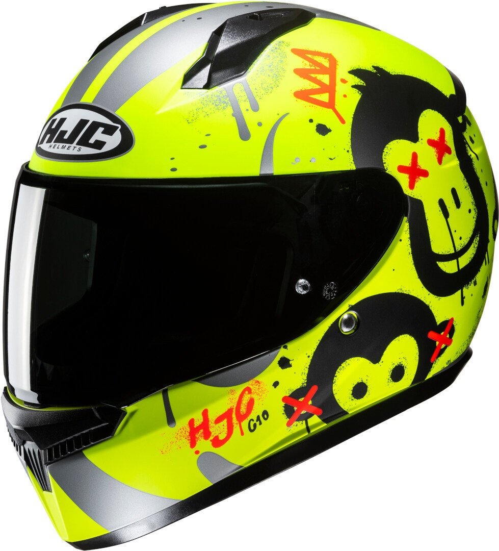 HJC C10 Geti Jeugd Helm, zwart-geel, 2XS Voorjongens