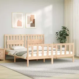 vidaXL Massivholzbett 180 x 200 cm Braun