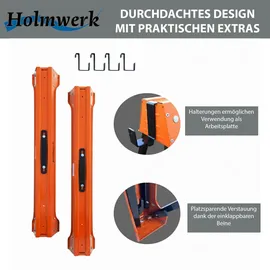 holmwerk® Arbeitsbock Metall klappbar 2er Set orange