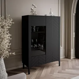 lookway Glasvitrine LUMI 103 x 41 x 130 cm Schwarz