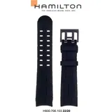 Hamilton Silikon/Kautschuk Khaki Field Auto Band-set Kautschuk-schwarz-22/20 H691.706.103 - schwarz