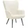 Tectake Ohrensessel Hygge Bouclé 72 x 100,5 x 76 cm Beige/Schwarz gepolstert