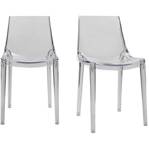miliboo 2er-Set Durchsichtige Design-Stühle YZEL